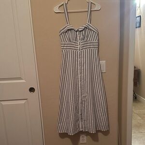 Francesca's Collections Striped Midi Dress